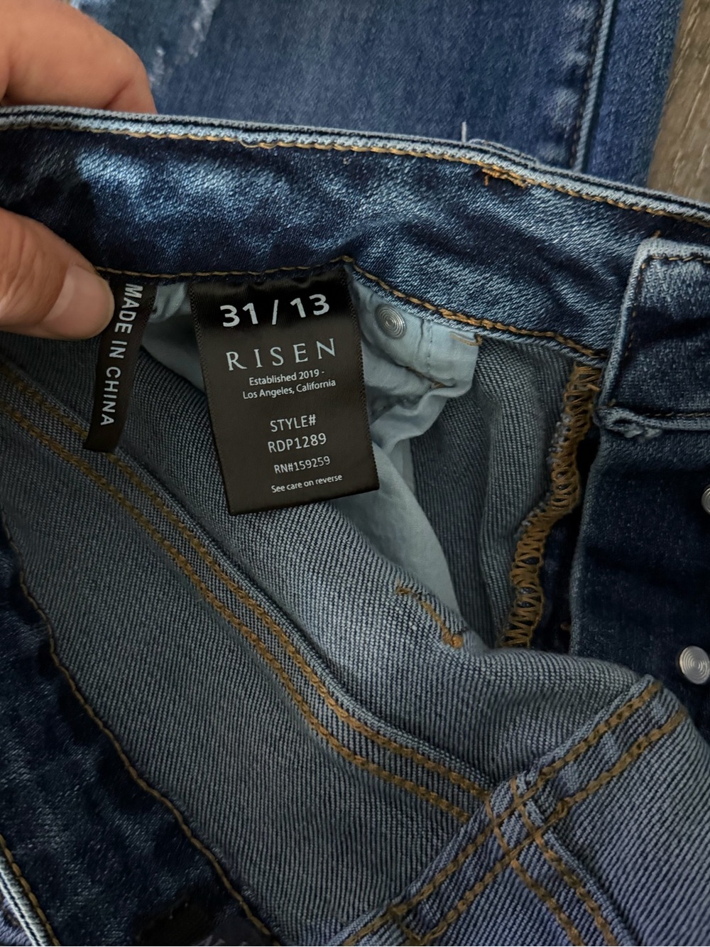 Women’s RISEN Distressed Blue Denim Jeans - Picture 7 of 10